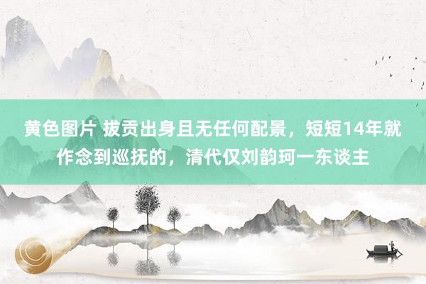 黄色图片 拔贡出身且无任何配景，短短14年就作念到巡抚的，清代仅刘韵珂一东谈主