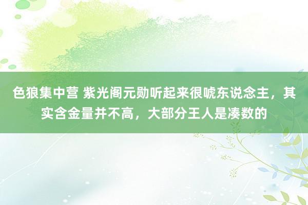 色狼集中营 紫光阁元勋听起来很唬东说念主，其实含金量并不高，大部分王人是凑数的