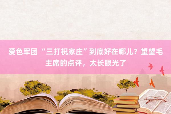 爱色军团 “三打祝家庄”到底好在哪儿？望望毛主席的点评，太长眼光了