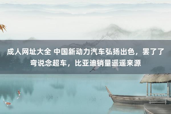 成人网址大全 中国新动力汽车弘扬出色，罢了了弯说念超车，比亚迪销量遥遥来源