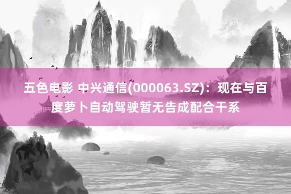 五色电影 中兴通信(000063.SZ)：现在与百度萝卜自动驾驶暂无告成配合干系