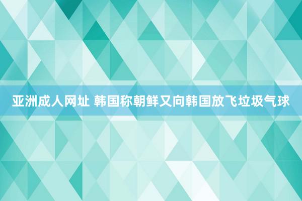 亚洲成人网址 韩国称朝鲜又向韩国放飞垃圾气球