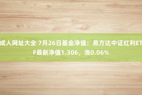 成人网址大全 7月26日基金净值：易方达中证红利ETF最新净值1.306，涨0.06%