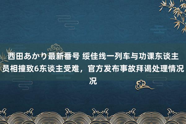 西田あかり最新番号 绥佳线一列车与功课东谈主员相撞致6东谈主受难，官方发布事故拜谒处理情况