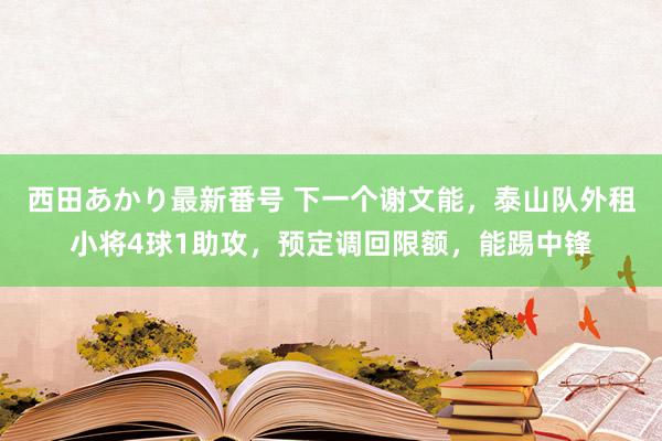 西田あかり最新番号 下一个谢文能，泰山队外租小将4球1助攻，预定调回限额，能踢中锋