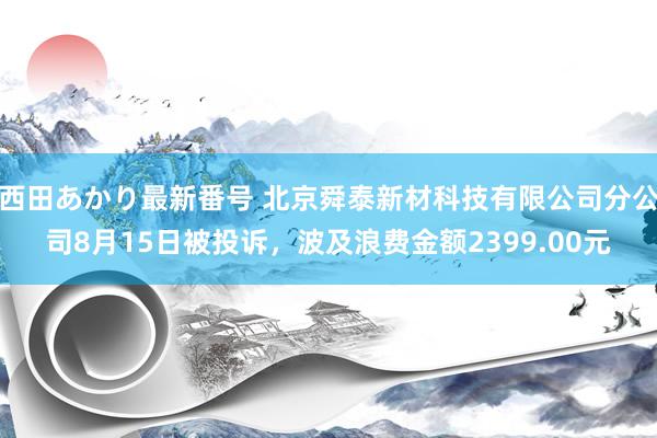 西田あかり最新番号 北京舜泰新材科技有限公司分公司8月15日被投诉，波及浪费金额2399.00元