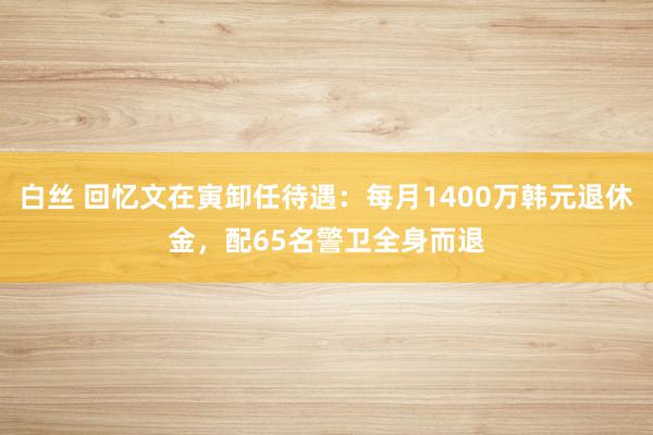 白丝 回忆文在寅卸任待遇：每月1400万韩元退休金，配65名警卫全身而退