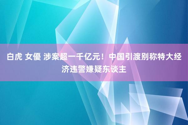 白虎 女優 涉案超一千亿元！中国引渡别称特大经济违警嫌疑东谈主