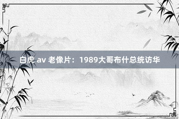 白虎 av 老像片：1989大哥布什总统访华